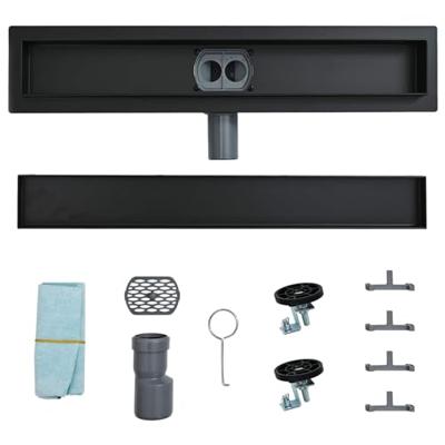 VidaXL Doucheafvoer 2-in-1 met 360° sifon zwart 60 cm