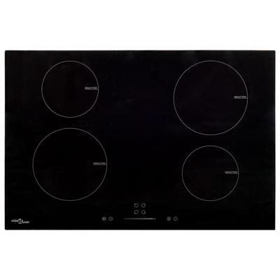 Inductiekookplaat 4 zones aanraakbediening 7000 W 77 cm glas Inductiekookplaat 4 zones aanraakbediening 7000 W 77 cm glas