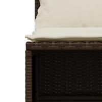5-delige Loungeset met kussens poly rattan bruin - thumbnail