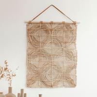 MUST Living Wanddecoratie 'Round&Round' Abaca en Teakhout, 107 x 71cm - thumbnail