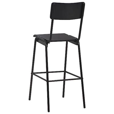 Barstoelen 2 st massief multiplex staal zwart
