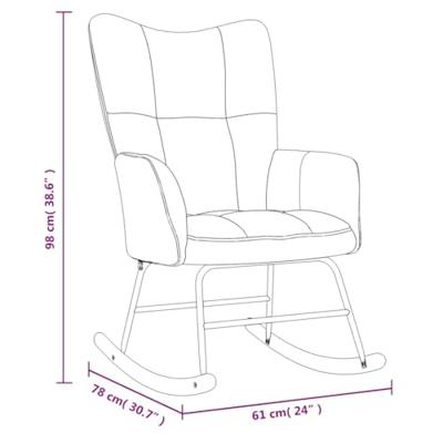 Schommelstoel met voetenbank fluweel donkergroen