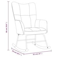 Schommelstoel met voetenbank fluweel donkergroen - thumbnail