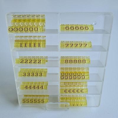 Prijscassette Vitrine 6mm geel/bruin