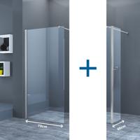 Inloopdouche Eco Nano met Zijwand 70x200cm 40x200cm Antikalk Helder Glas Chroom Profiel 8mm Veiligheidsglas Easy Clean - thumbnail