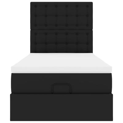 Ottoman bed met matras en LED's 80x200cm kunstleer zwart