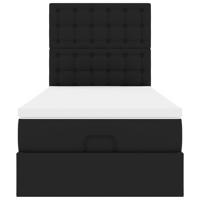 Ottoman bed met matras en LED's 80x200cm kunstleer zwart - thumbnail