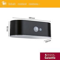 Paulmann 94571 Ayda Wandlamp op zonne-energie Energielabel: G (A - G) 5.5 W Warmwit Zwart - thumbnail