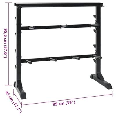 Halterrek Zwart 99 x 45 x 95.5 cm Poedergecoat staal - thumbnail