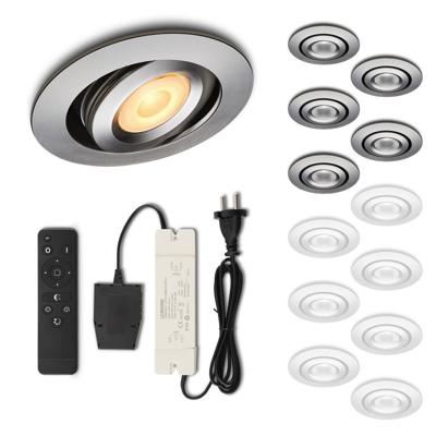Set LED-inbouwspot met afstandsbediening Piccolo zilver 3W dimbaar 1-12 stuks