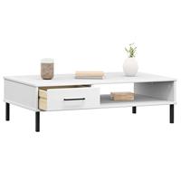Salontafel met metalen poten OSLO massief grenenhout wit - thumbnail