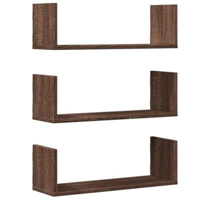 Wandschappen 3 st 58x18x18 cm bewerkt hout bruin eikenkleurig Wandschappen 3 st 58x18x18 cm bewerkt hout bruin eikenkleurig