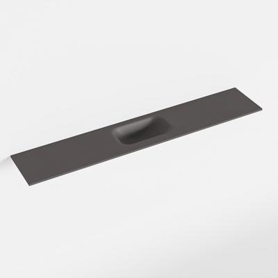 MONDIAZ EDEN Dark_grey solid surface inleg wastafel voor toiletmeubel 120cm. Positie wasbak midden