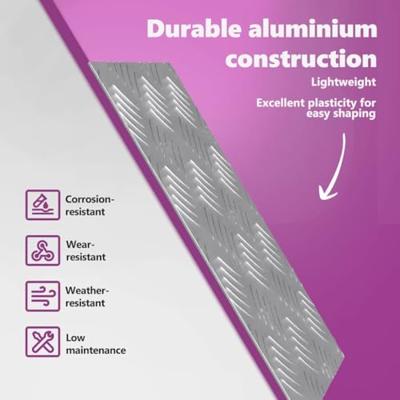 VidaXL Trap tread rechthoekig 4 pcs zilver 30 x 20 cm aluminium