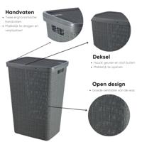 Curver jute wasbox 58 liter donkergrijs - thumbnail