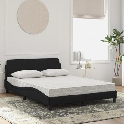 Bed met matras fluweel zwart 120x200 cm - thumbnail