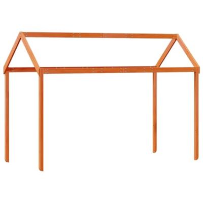 Kinderbedhuisje 217x85,5x154 cm massief grenenhout wasbruin