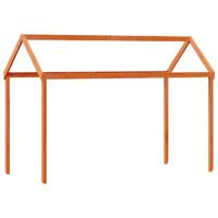 Kinderbedhuisje 217x85,5x154 cm massief grenenhout wasbruin - thumbnail