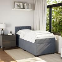 Boxspring met matras fluweel donkergrijs 90x190 cm - thumbnail