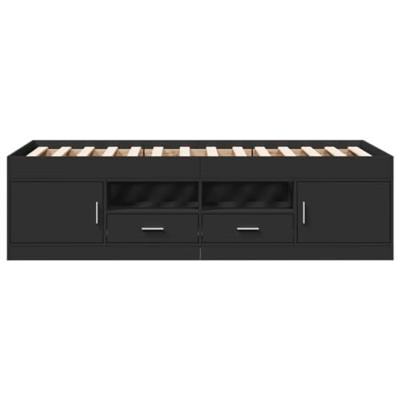 Slaapbank met lades zonder matras 90x190 cm zwart