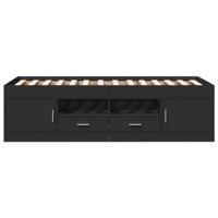 Slaapbank met lades zonder matras 90x190 cm zwart - thumbnail