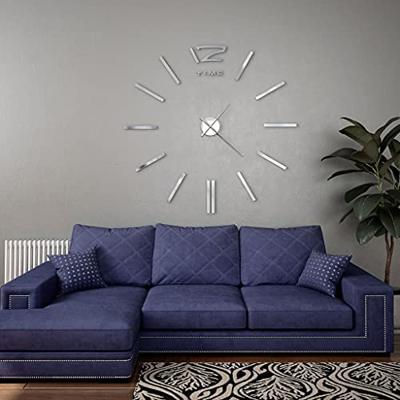 VidaXL 3d-wandklok 100 cm xxl modern zilverkleurig