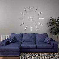 VidaXL 3d-wandklok 100 cm xxl modern zilverkleurig - thumbnail