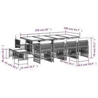 13-delige Tuinset met kussens poly rattan zwart - thumbnail