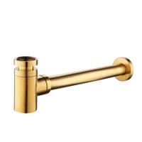 Sifon Wiesbaden 5/4 laag Geborsteld Messing Goud - thumbnail