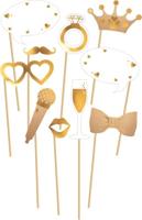 Photo Booth Bruiloft Goud (10st) - thumbnail
