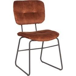 LABEL51 Eetkamerstoel Dez - Rust - Velours - Black Frame LABEL51 Eetkamerstoel Dez - Rust - Velours - Black Frame