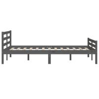 Bedframe massief hout grijs 140x190 cm - thumbnail
