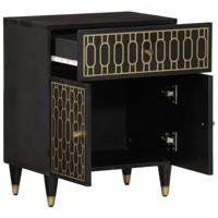 Nachtkastje 50x33x60 cm massief mangohout - thumbnail