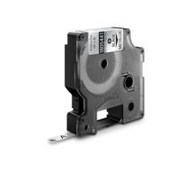 Dymo RHINO permanente polyester tape 6 mm, zwart op metaal - thumbnail