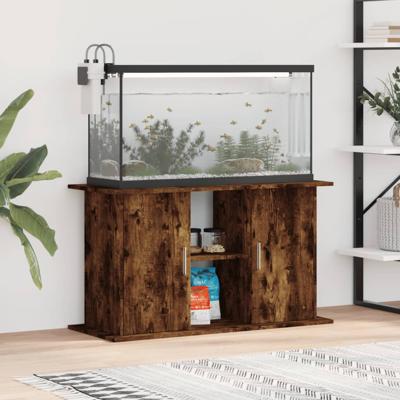 VidaXL Aquariumstandaard 101x41x58 cm bewerkt hout gerookt eikenkleur VidaXL Aquariumstandaard 101x41x58 cm bewerkt hout gerookt eikenkleur
