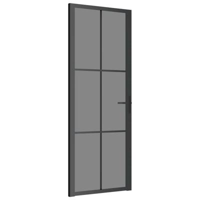 VidaXL Binnendeur 76x201,5 cm esg-glas en aluminium zwart