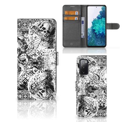 Telefoonhoesje met Naam Samsung Galaxy S20 FE Skulls Angel | Portemonnee hoesje