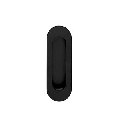 Intersteel Schuifdeurkom mat zwart ovaal 120x40mm blind