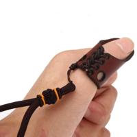 Outdoor traditionele Bow en pijl schieten beschermende Gear Mongoolse lederen Fingerstall willekeurige kleur levering - thumbnail