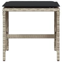 Tuinkrukken 4 st met kussens 41x41x36 cm poly rattan lichtgrijs - thumbnail