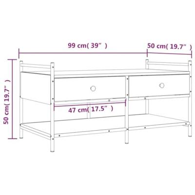 Salontafel 99x50x50 cm bewerkt hout sonoma eikenkleurig