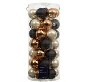 Baubles glass enamel, shiny, matt dia6,00 cm black/colour(s)(6) Decoris - Decoris - thumbnail