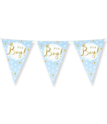 Party flags foil it's a boy! | 6 stuks