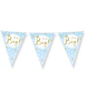 Party flags foil it's a boy! | 6 stuks - thumbnail