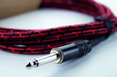 Cordial 14774 Jackplug Audio Aansluitkabel [1x Jackplug male 6,3 mm (mono) - 1x Jackplug male 6,3 mm (mono)] 7.50 m Zwart, Rood Textielmantel