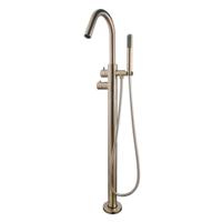 Wiesbaden Badkraan Vrijstaand Caral Thermostatisch Compleet Geborsteld Staal - thumbnail