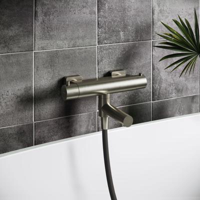 Hotbath Badkraan Gal Opbouw Thermostaatkraan Met Wegdraaibare Uitloop Geborsteld Nikkel PVD