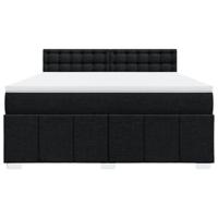Boxspring met matras stof zwart 180x200 cm - thumbnail