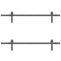 Doos met onderdelen voor schuifdeur 152,5 cm staal zwart - thumbnail