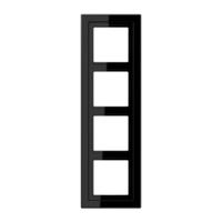 Jung LS Design Afdekraam Zwart 4-voudig Duroplast - thumbnail